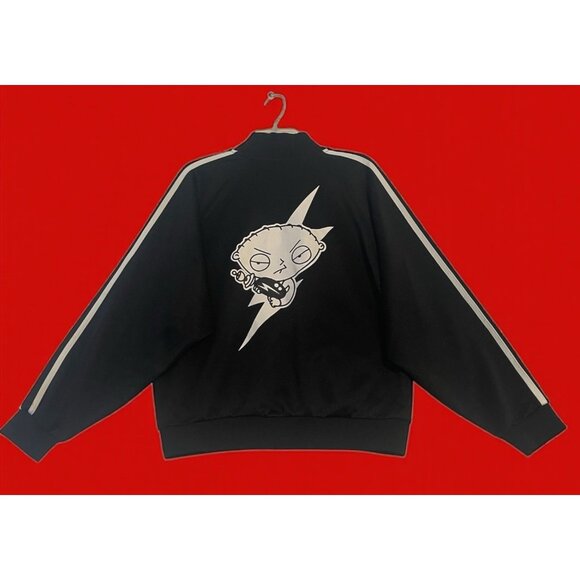 Fox Family Guy 2004 Stewie Black Track  Jacket Size Medium Lightening Bolt - Picture 1 of 8